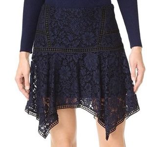 Veronica Beard Floral Lace Skirt, Navy, size 2
